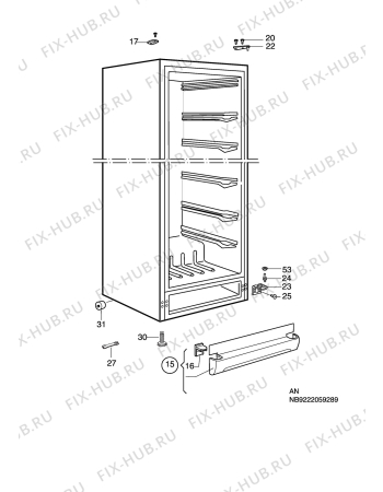 Взрыв-схема холодильника Electrolux EUF19200W - Схема узла C10 Cabinet